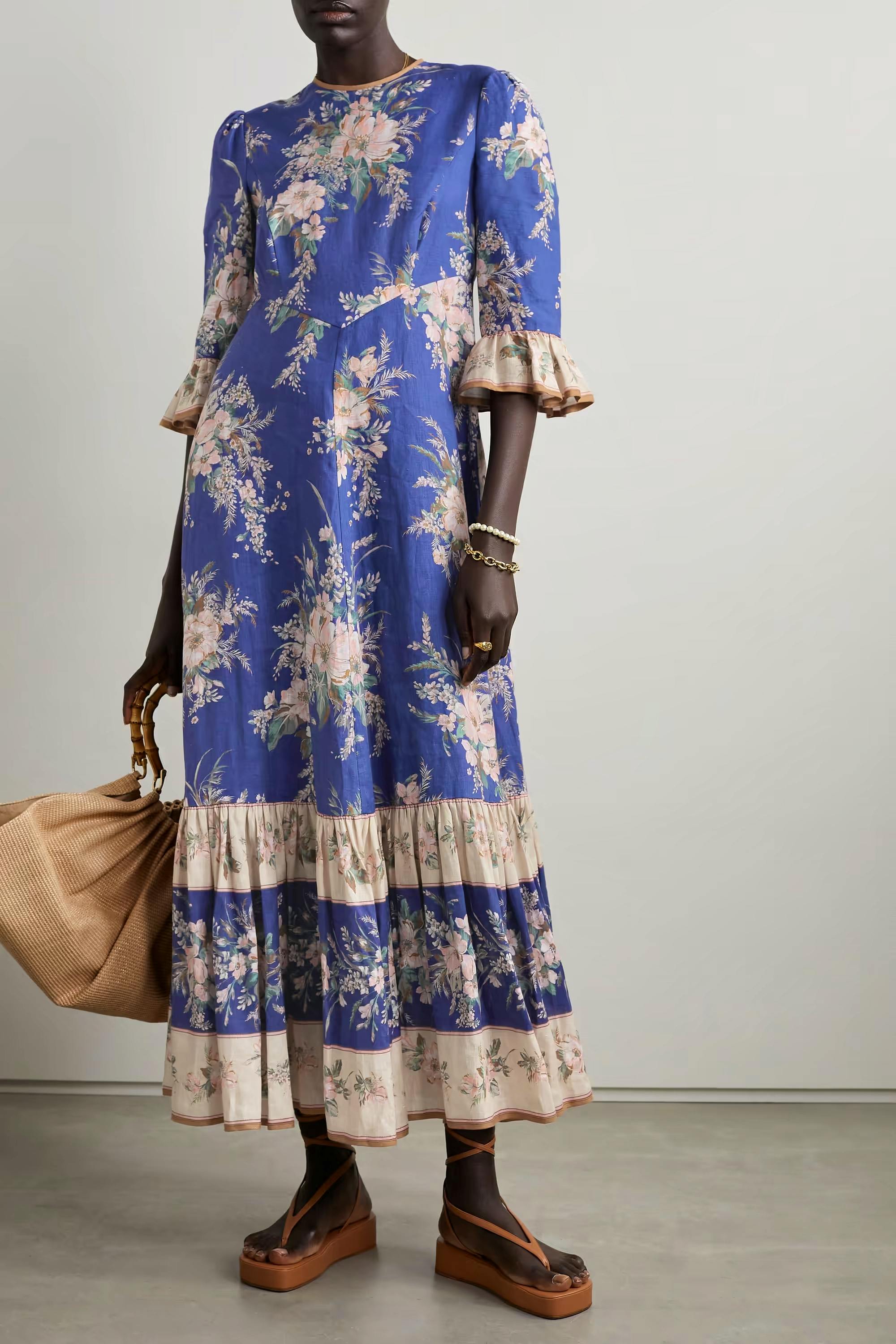 Zimmermann Moonshine Tiered Floral Print Linen Dress, £350