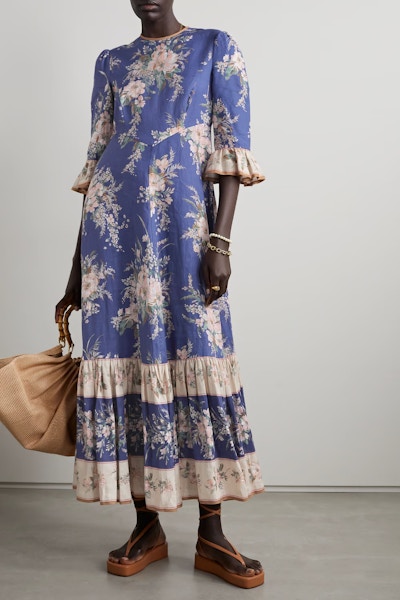 Zimmermann Moonshine Tiered Floral Print Linen Dress, £350