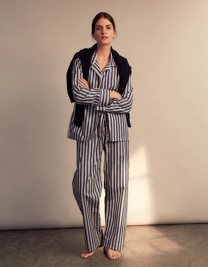 Blue Multi Stripe Harriet Women’s Pyjama Set £375