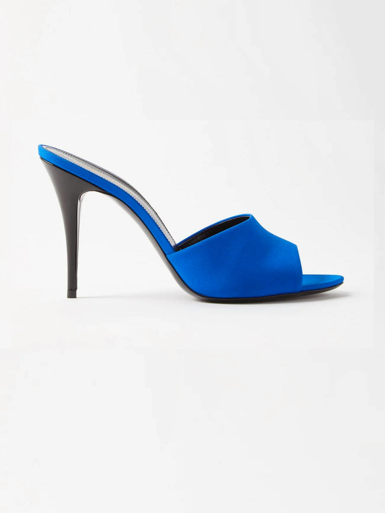 Saint Laurent La 16 95 Crepe De Chine Mules, £565