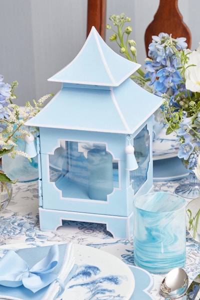 Mrs Alice Powder Blue Pagoda Lantern, £98