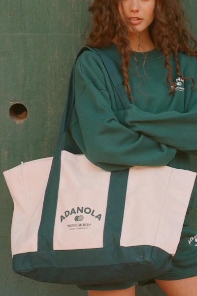 Adanola Two Tone Tote Bag - White/Green, £27.99