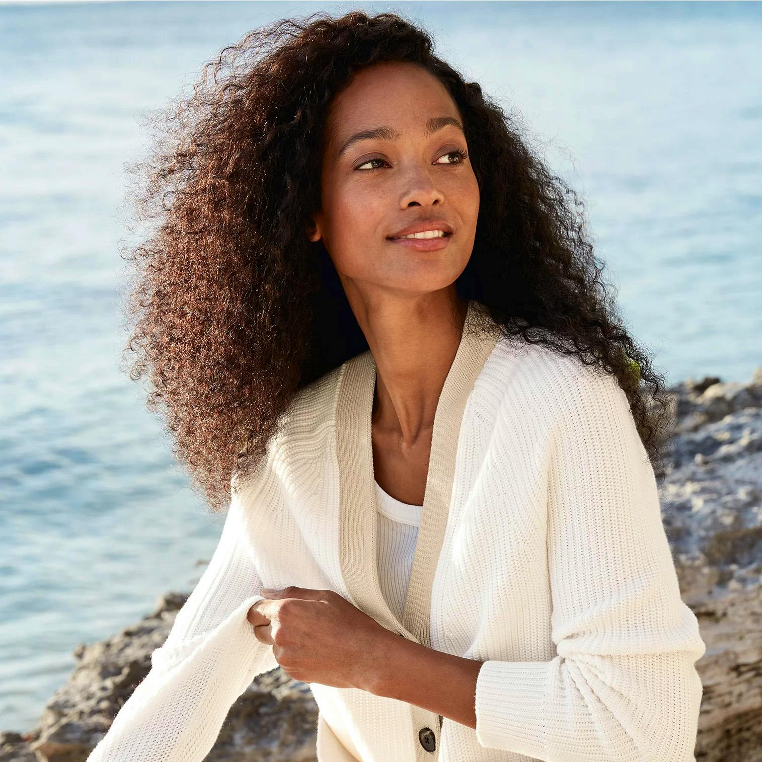 The White Company Colour Block Cotton Cardigan, £98