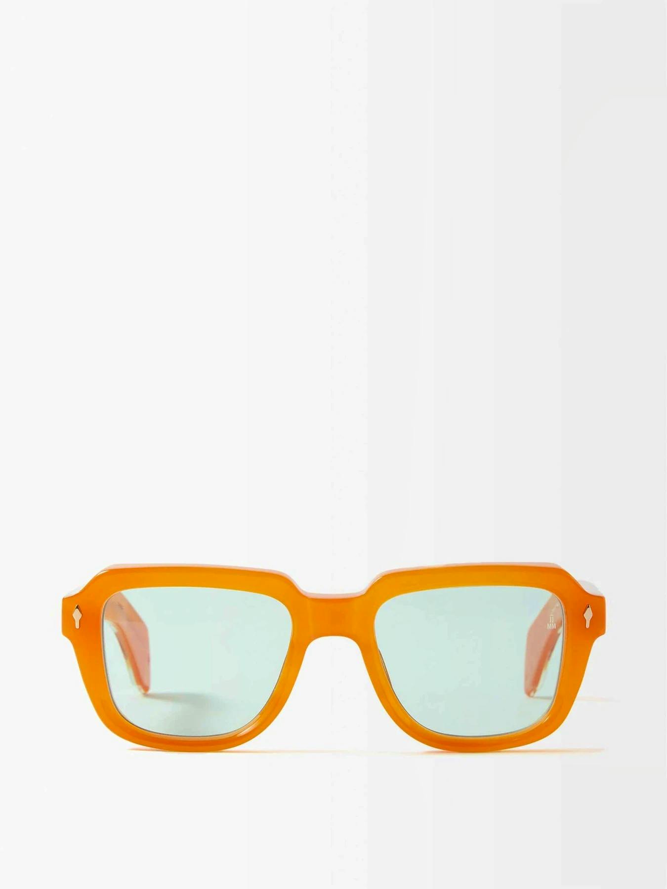 Jacques Marie Mage Orange Square Acetate And Metal Sunglasses, £610