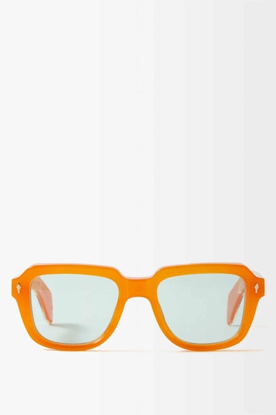 Jacques Marie Mage Orange Square Acetate And Metal Sunglasses, £610