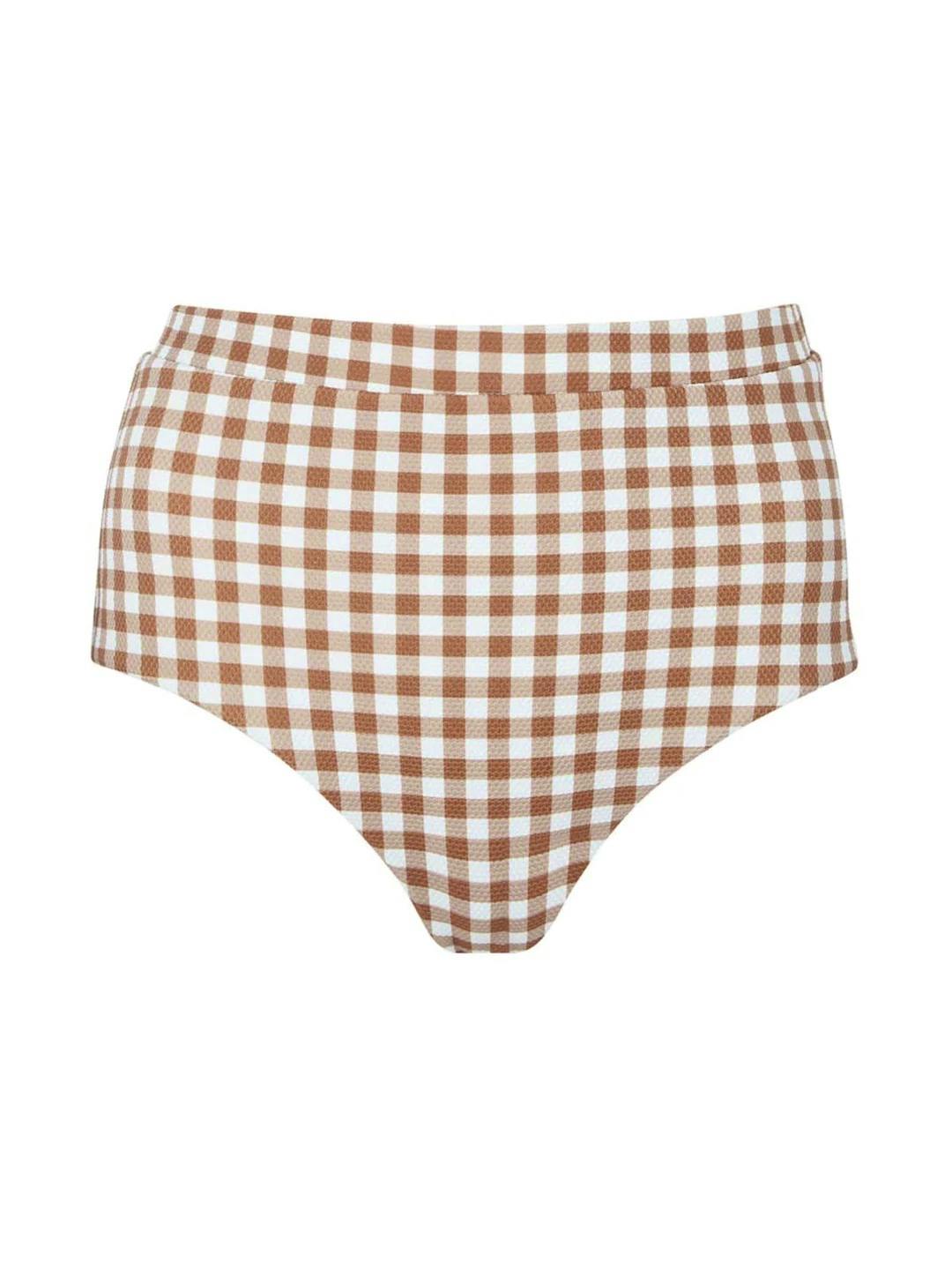 Cossie + Co The Lucinda Sand Gingham Bikini Bottoms, £70
