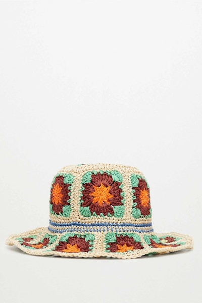 Mango Coloured Crochet Bucket Hat, £35.99