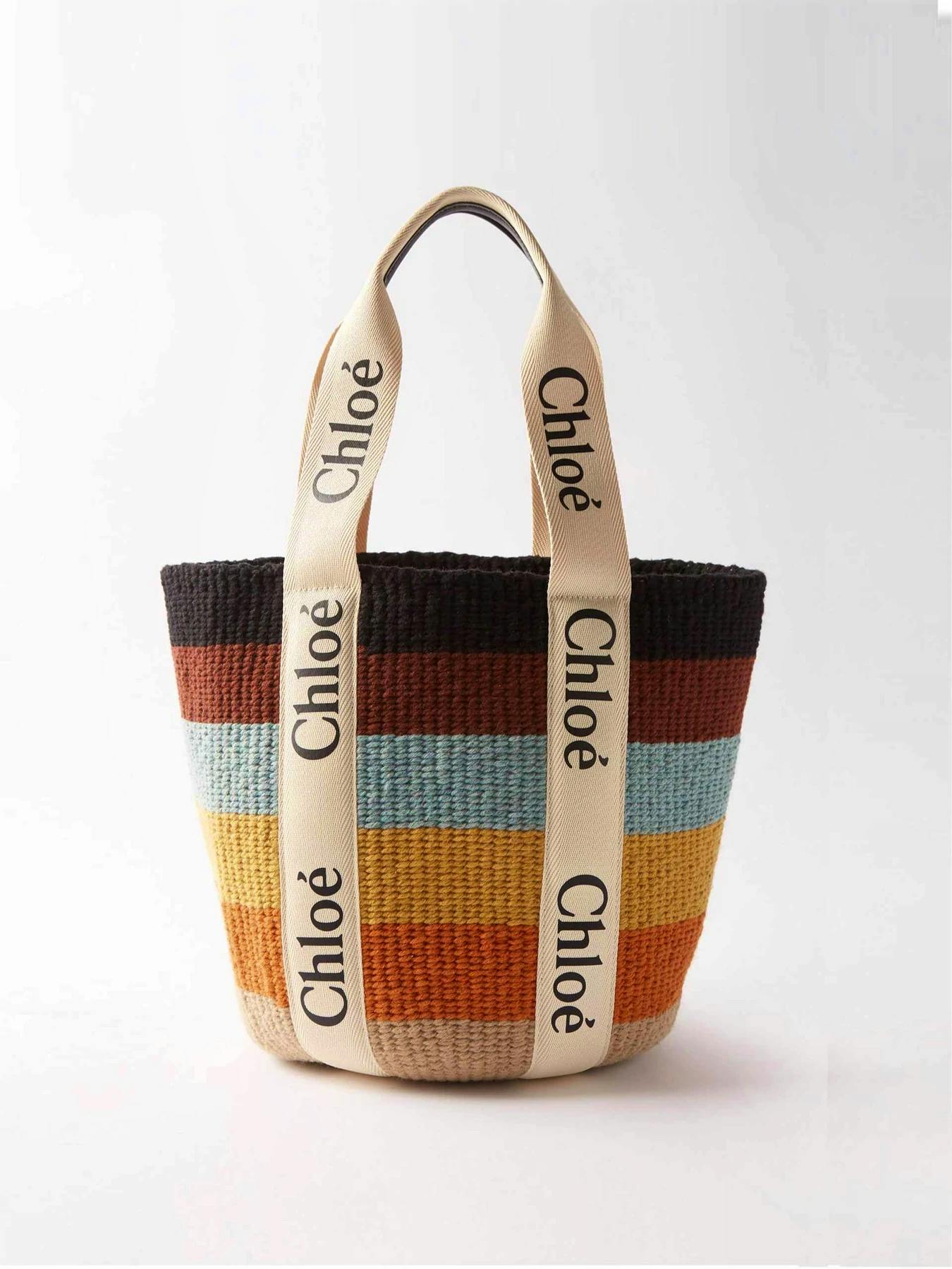 Chloe Striped Raffia Beach Bag, £750