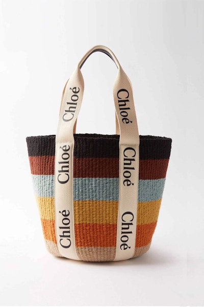 Chloe Striped Raffia Beach Bag, £750