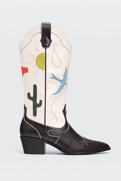 Stradivarius Embroidered Cowboy Boots, £89.99