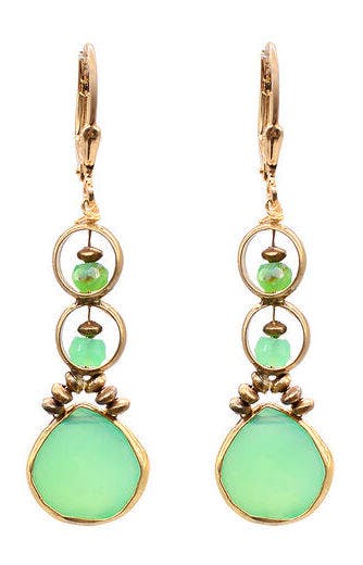 Joli Green Circle Drop Hook Earrings, £65