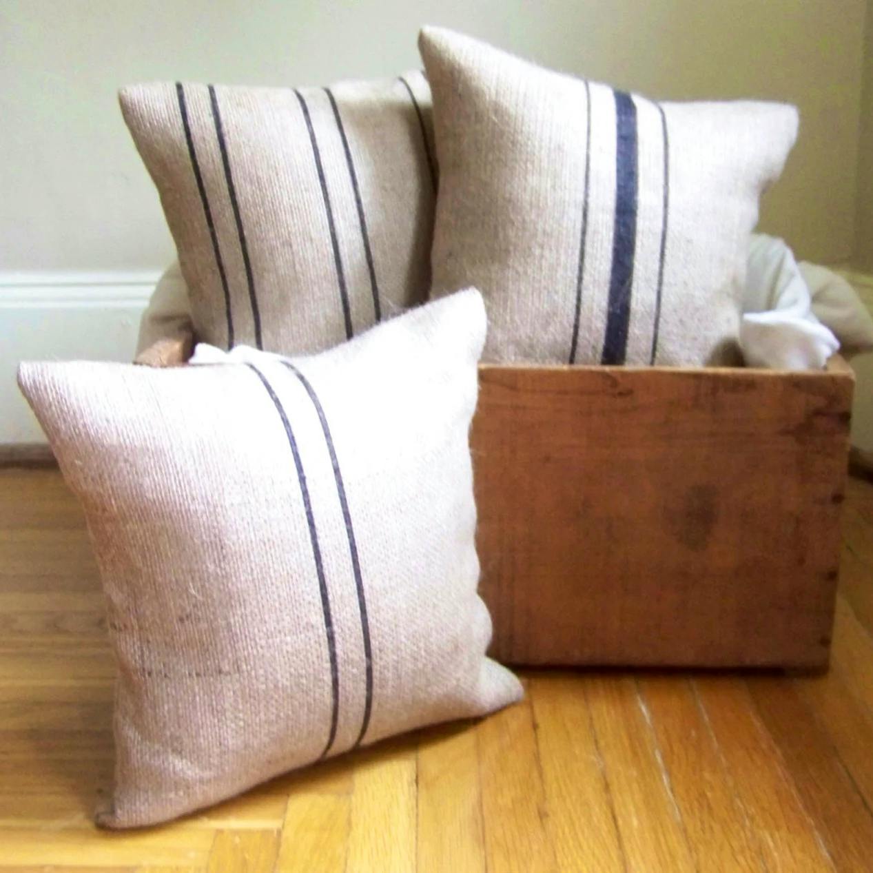 Etsy Set of Three Grainsack Cushions, from £50.29