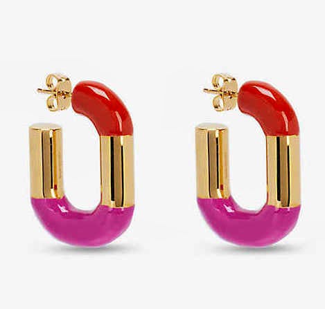 Mulberry Brand-Engraved Gold-Plated Brass Hoop Earrings, £280