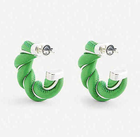 Botega Veneta Leather And Sterling Silver Earrings, £465