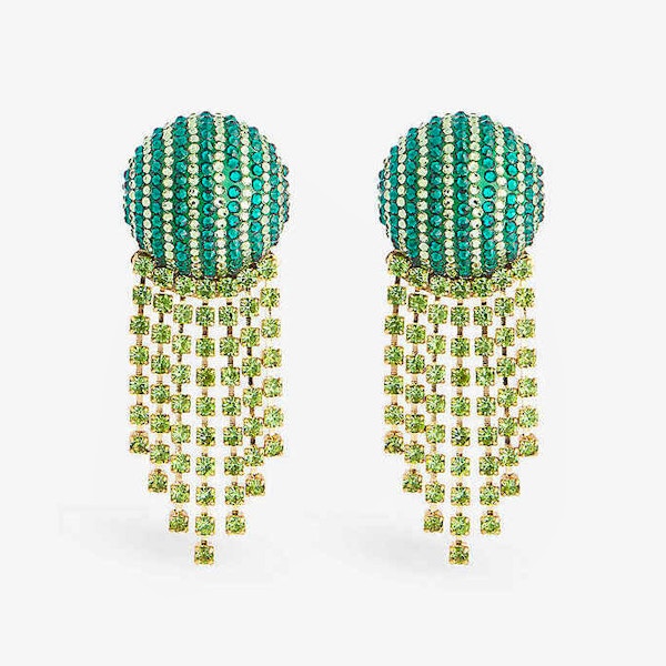 Shourouk Castel Brass And Rhinestone Drop Earrings, £150
