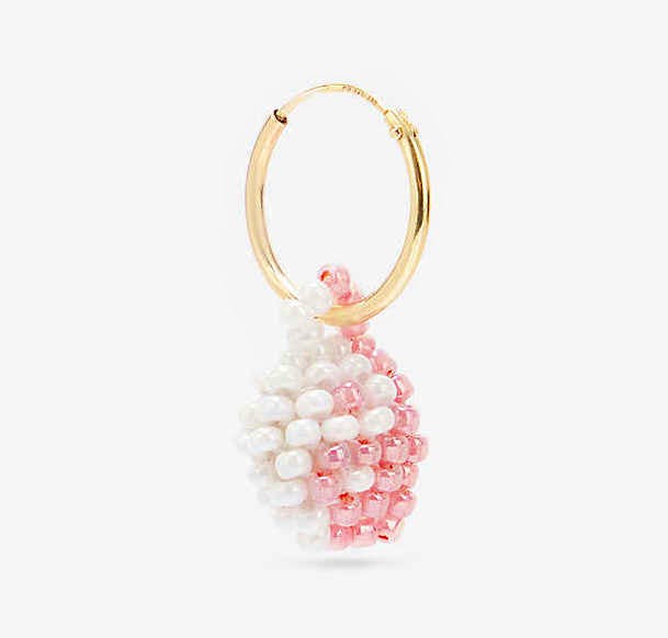 Pura Utz Ying Yang Glass Bead And 24ct Gold-Plated Sterling Silver Hoop Earring, £35