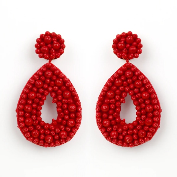 Blaiz Red Beaded Earrings, £65