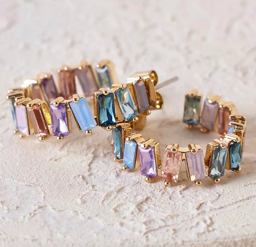Anthropologie Pastel Rainbow Hoop Earrings, £40