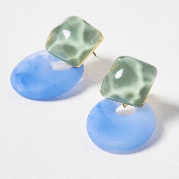 Oliver Bonas Bertha Square Top & Matt Resin Drop Earrings, £19.50