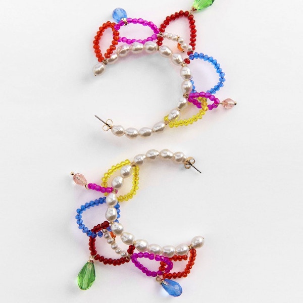 Zara Hoop And Pearl Bead Earrings, £15.99