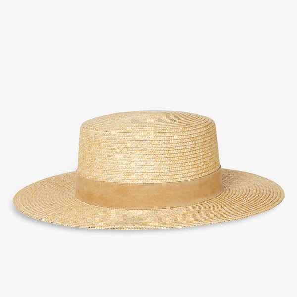 Lack of Colour Spencer Suede-Trimmed Straw Boater Hat, £75