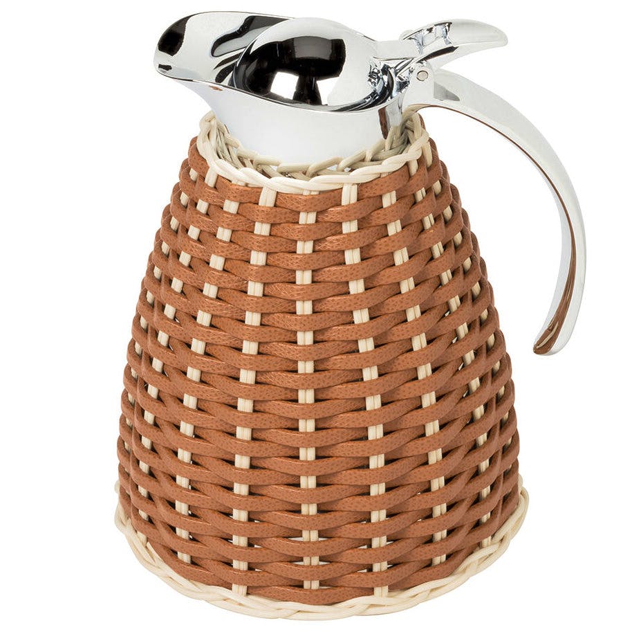 Pigment France Monceau Leather & Rattan Carafe - Medium – Siena, £390