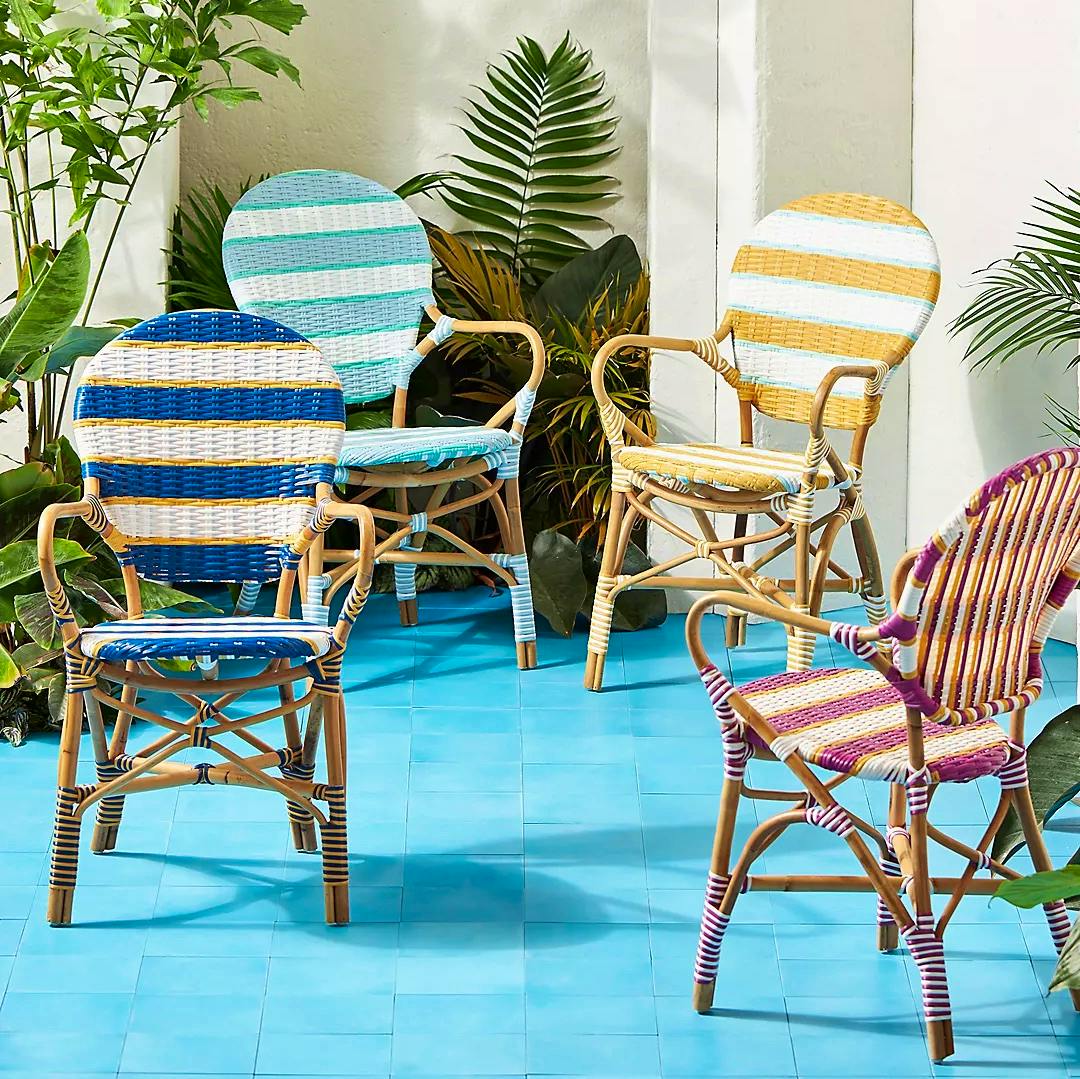 Anthropologie Belmar Striped Indoor/Outdoor Bistro Chair, £198