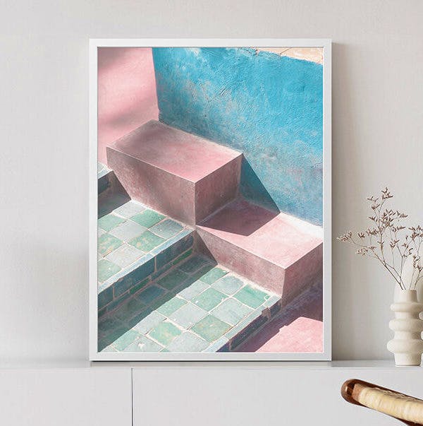 David & David Studio Pastel Staircase Framed Print, £53