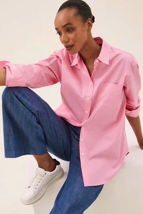 M&S Pure Cotton Oversized Girlfriend Shirt, £25