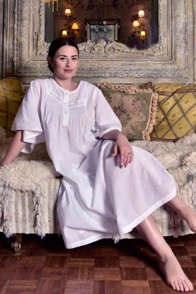 Not On The High Street Bluebelle And Co, White Smocked Nightdress, £42.99