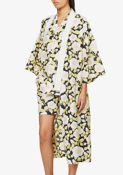 Selfridges Olivia Von Halle, Emeli Floral Print Cotton Pyjama Set, £280