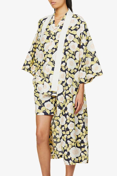 Selfridges Olivia Von Halle, Emeli Floral Print Cotton Pyjama Set, £280