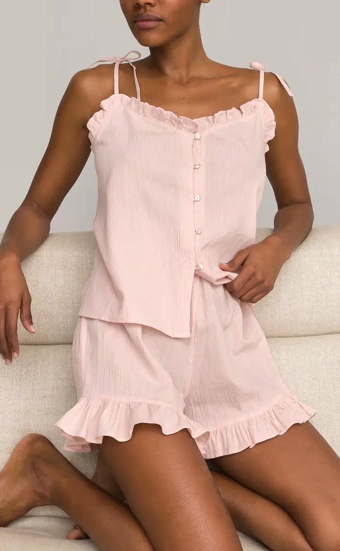 La Redoute Organic Cotton Short Pyjamas With Ruffles, £32