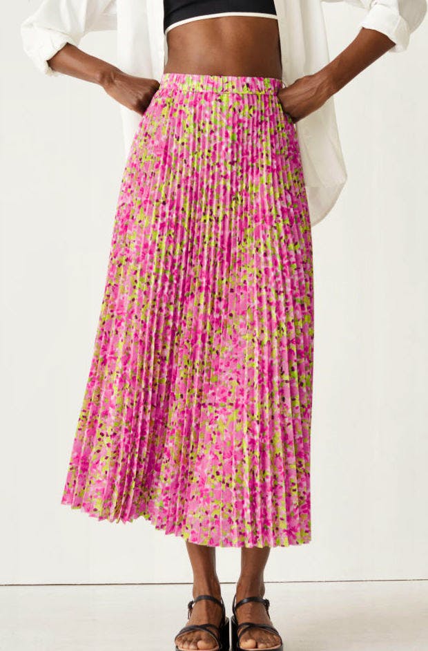 & Other Stories Plissé Pleated Midi Skirt, £75