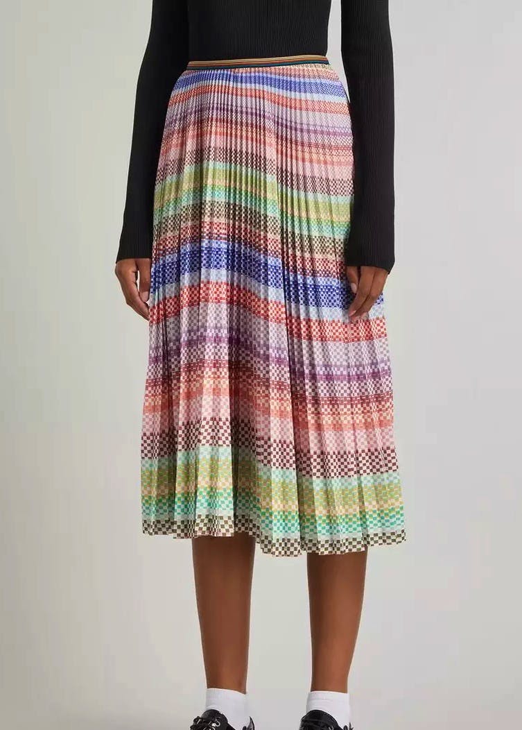 Paul Smith Screen Check Plaeted Midi-Skirt, £315