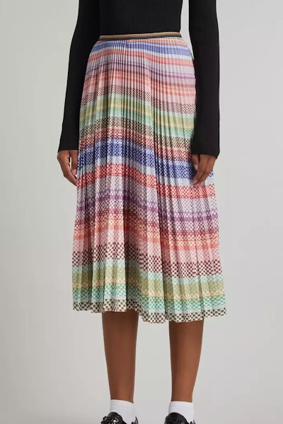 Paul Smith Screen Check Plaeted Midi-Skirt, £315