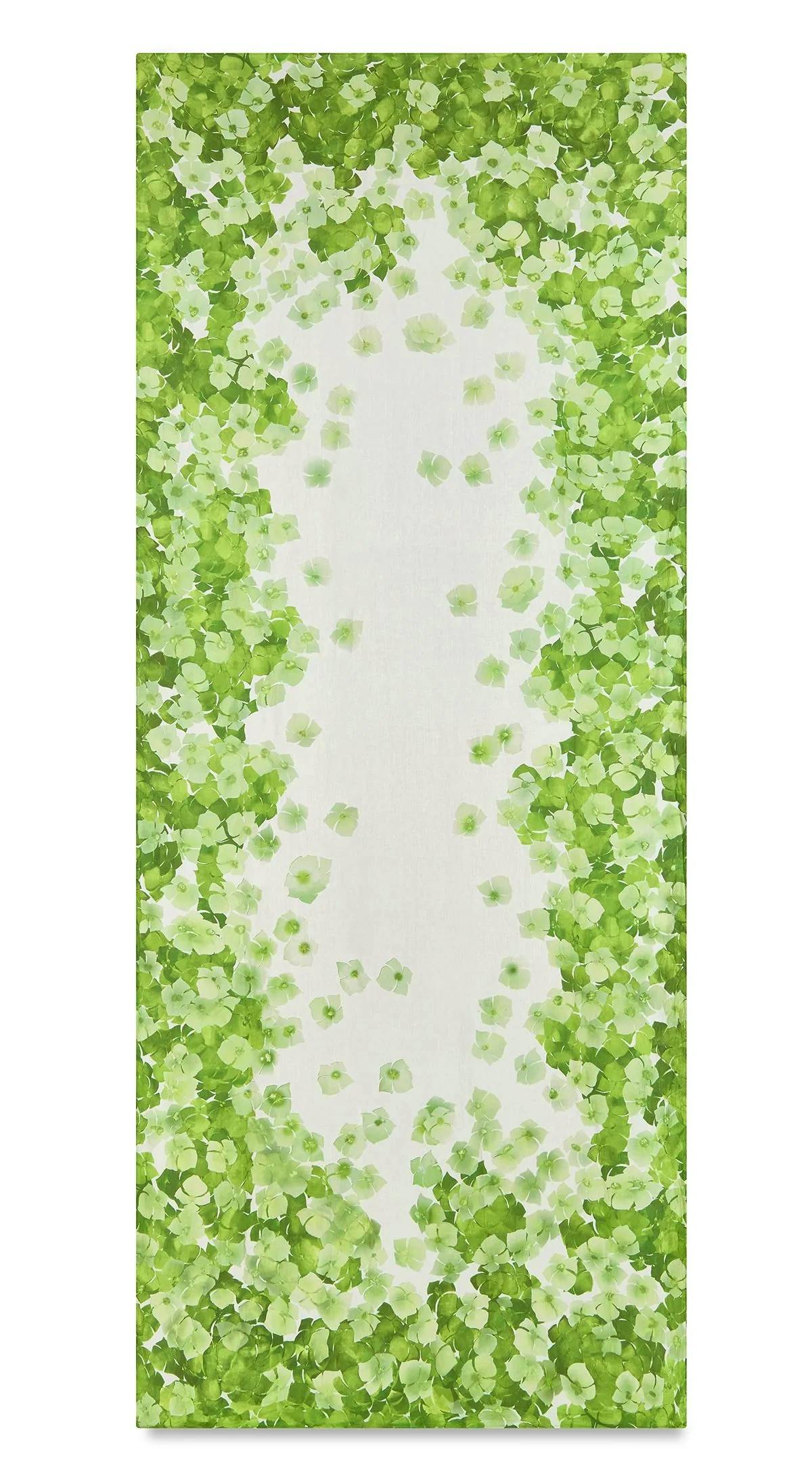 White Hydrangea Linen Tablecloth In Green £295