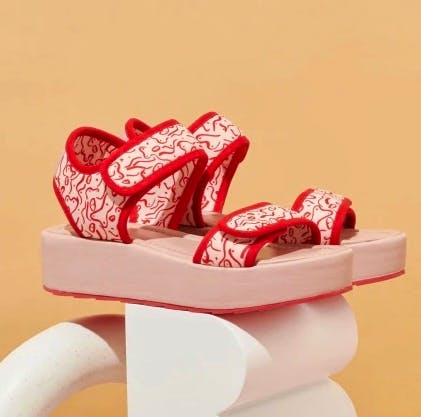Twoobs Boo: Tutti Frutti Pink Platform Sandal, £153