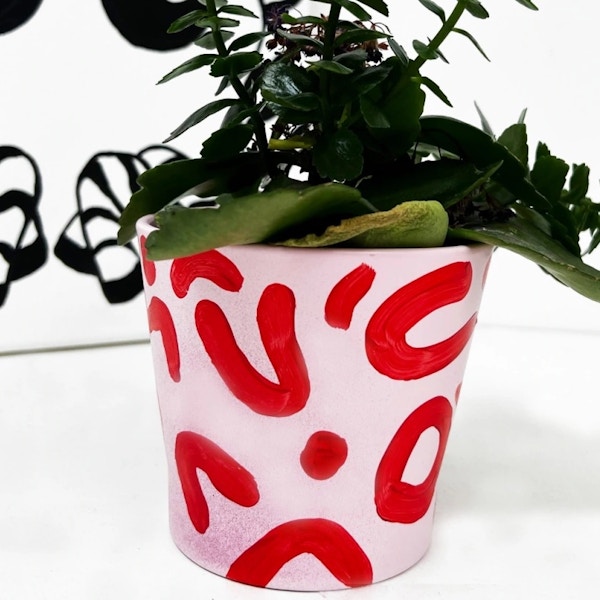 Quillattire Red Leopard Pink Plant Pot, NOW £52