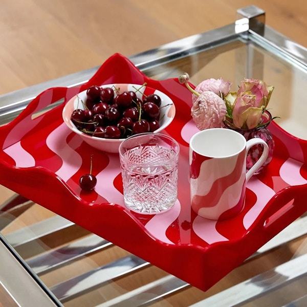 Cascarta Red & Pink Scallop Tray, £150