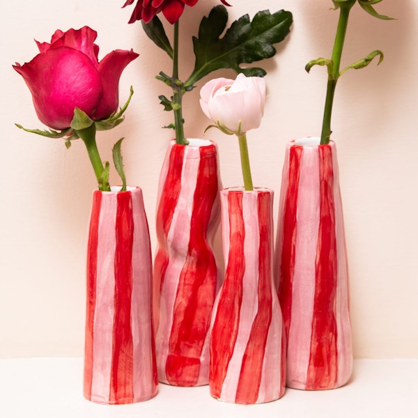 The Sette Red and Pink Stripe Vase, from £85