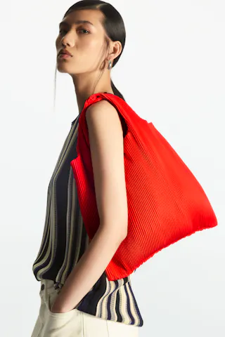 Small Pleated Tote Bag,