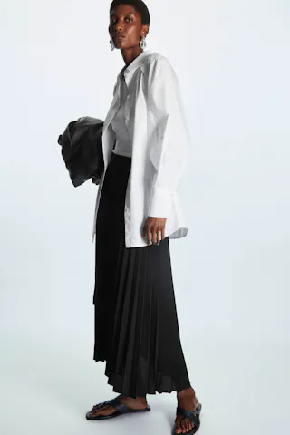 Pleated Maxi Skirt,