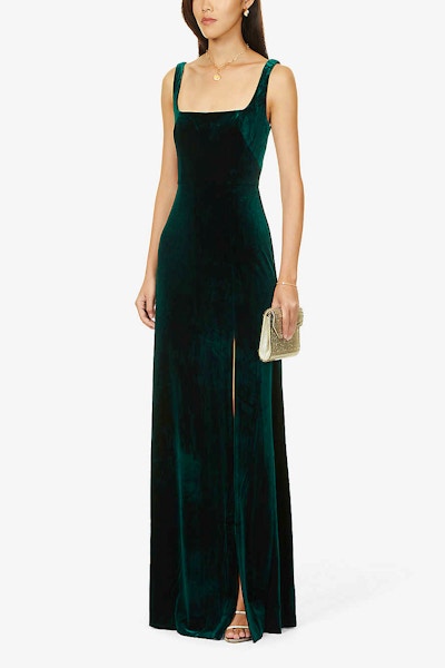 Jenny Yoo Mara Square-Neck Velvet Maxi Dress, £330