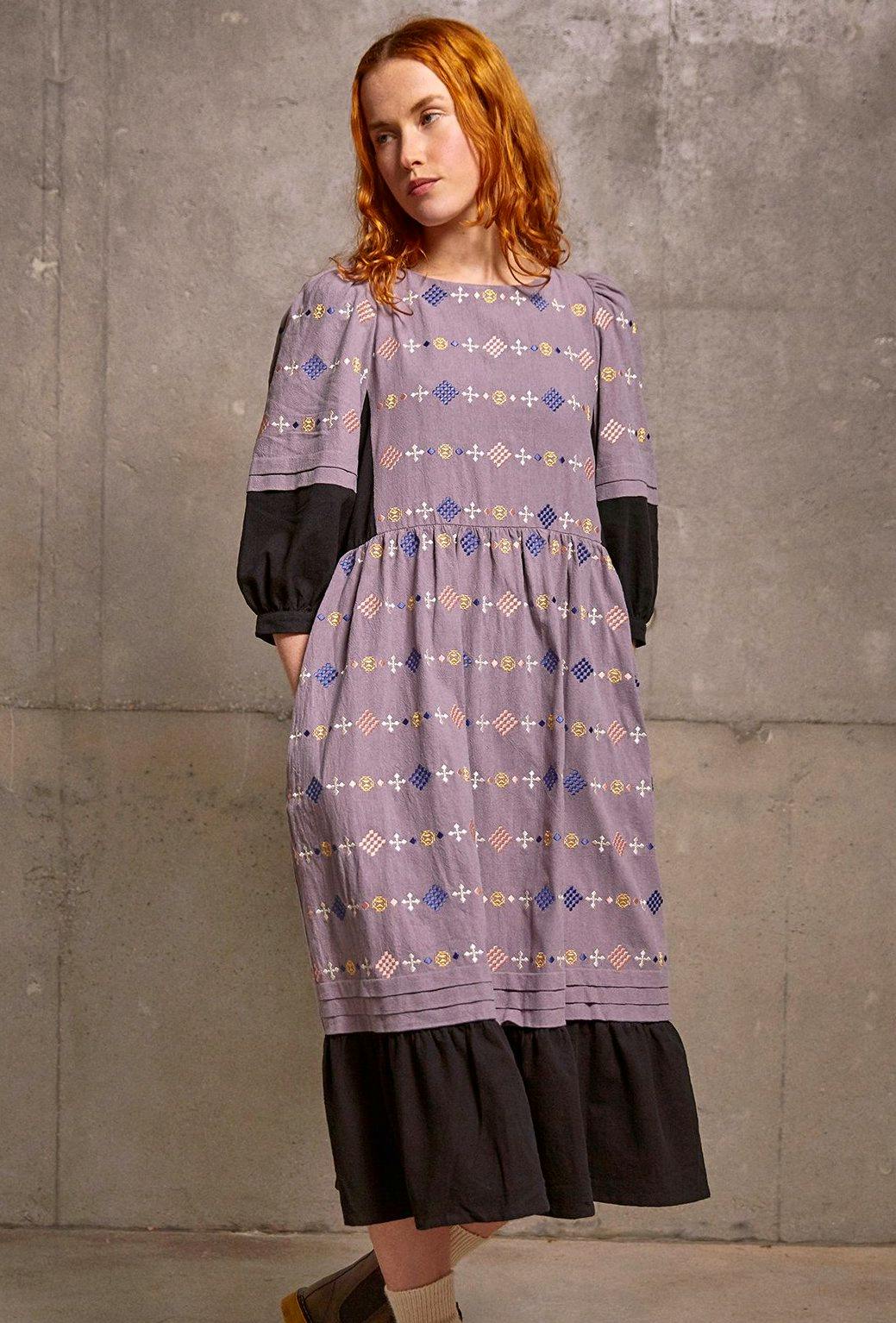 Sideline Lina Dress Black Embroidered, £225