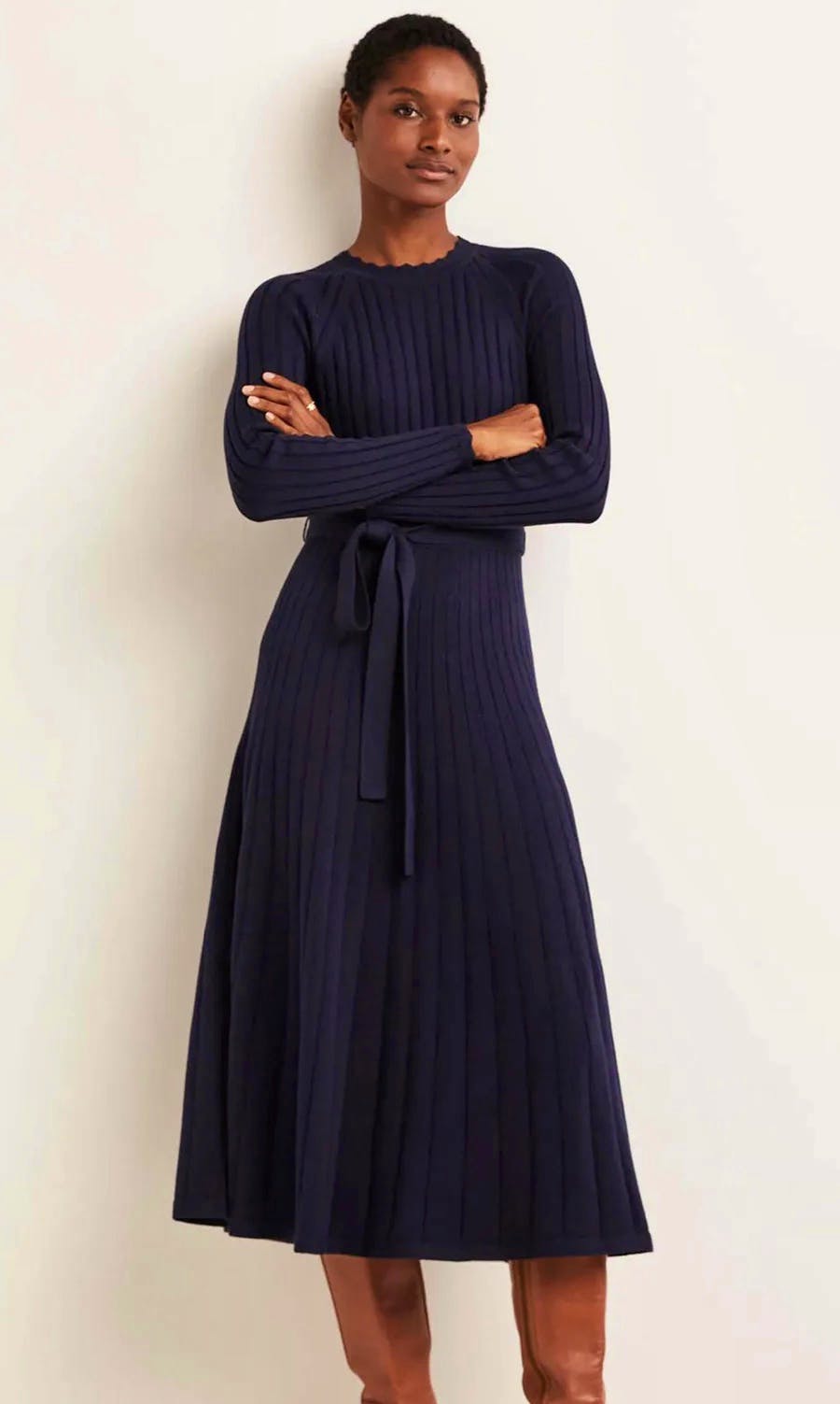 Boden Rib Detail Knitted Midi Dress, £130
