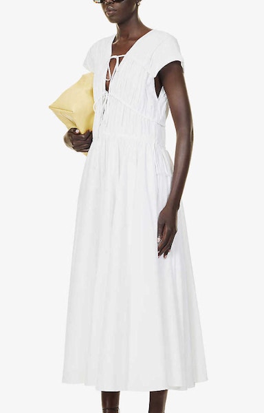 Tove Ceres Smocked Organic Cotton-Poplin Maxi Dress, £475