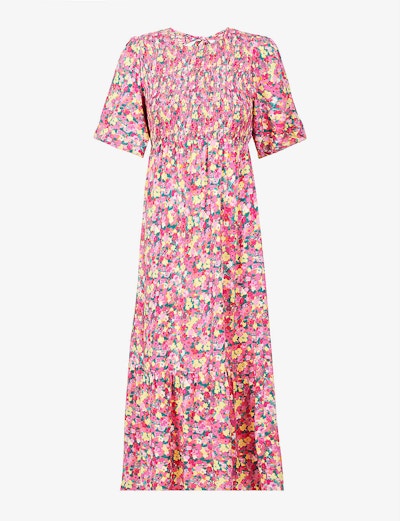 Nobody’s Child Kelsie Floral-Print Smocked-Panel Woven Midi Dress, £55
