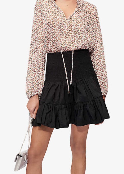 Maje June Smocked Woven Mini Skirt, £179
