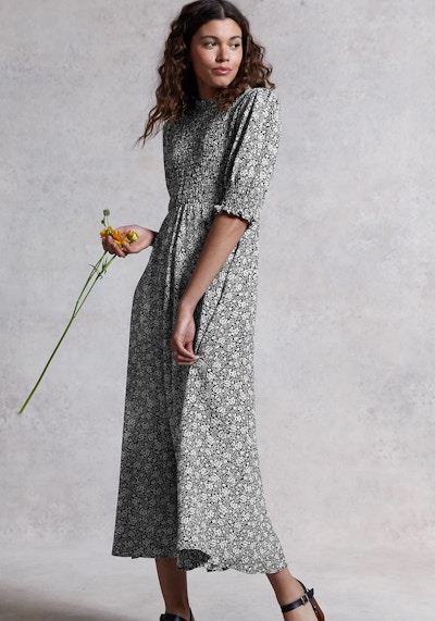 M&S X Ghost Ditsy Floral Shirred Midi Smock Dress, £79